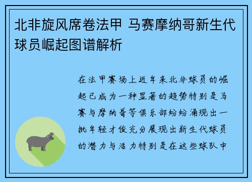北非旋风席卷法甲 马赛摩纳哥新生代球员崛起图谱解析